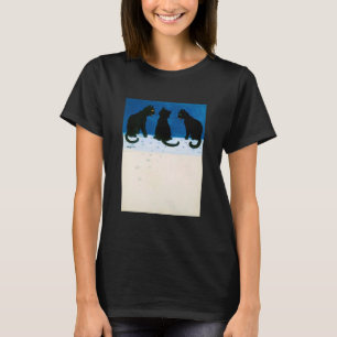 Camiseta Gatos Negros na Neve, Louis Wain