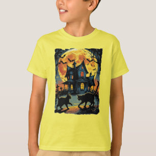 Camiseta Gatos Negros no Halloween!