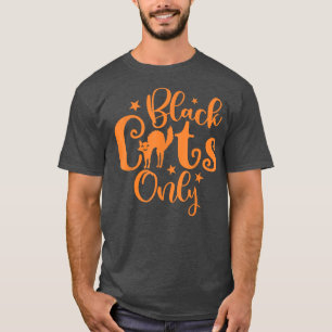 Camiseta Gatos Negros Só Assustam Férias Noturnas de Hallow