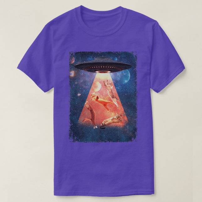 Camiseta Gatos No Espaço Astral Óvora Cósmica Astronauta Fu (Frente do Design)