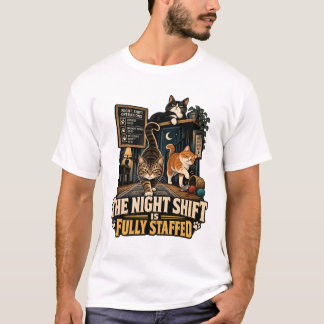 Camiseta Gatos no Turno da Noite