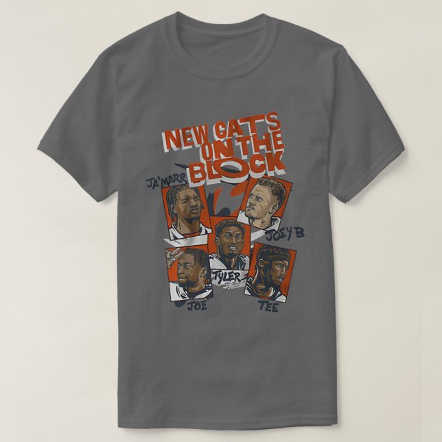 Camiseta Gatos novos no bloco (Frente do Design)
