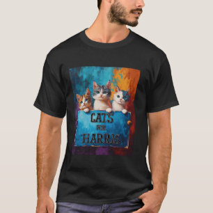 Camiseta Gatos para a Campanha Harris Cute Kitten Suporte A
