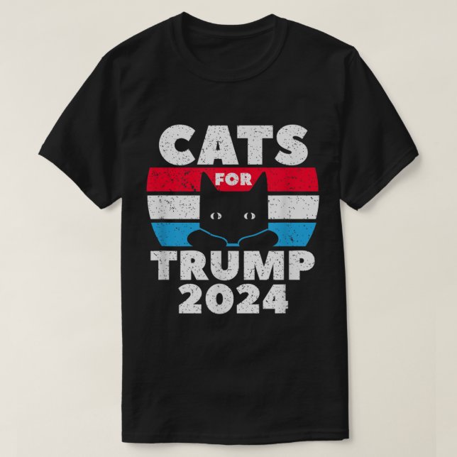 Camiseta Gatos Para A Eleição De Trump 2024 (Frente do Design)
