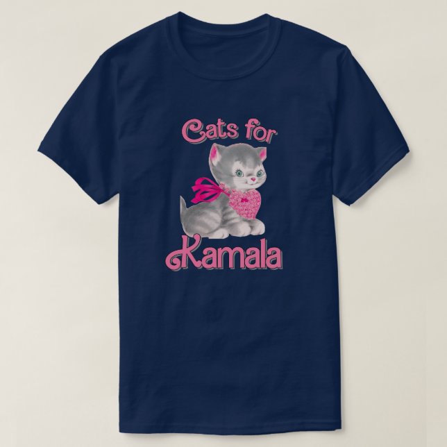 Camiseta Gatos para Kamala (Frente do Design)
