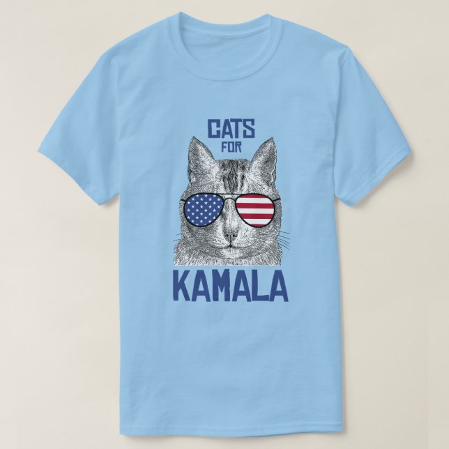 Camiseta Gatos para Kamala (Frente do Design)
