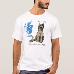 Camiseta Gatos para o t-shirt escocês da independência
