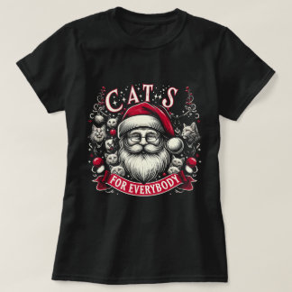 Camiseta Gatos Para Todos Felizes Roupa De Natal Feio