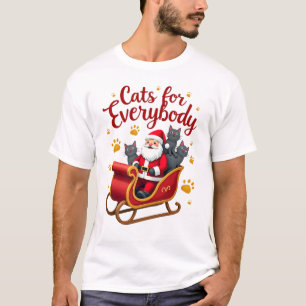 Camiseta Gatos Para Todos Gato Natal Feio Natal Lo