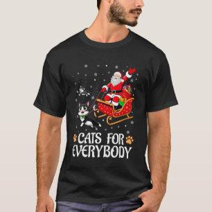 Camiseta Gatos para Todos Natal Papai Noel Trenó Piada Gato