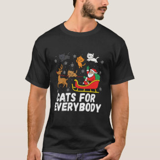 Camiseta Gatos para Todos o Natal Gato Divertido Natal Mulh