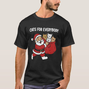 Camiseta Gatos para Todos o Natal gato Tema Papai Noel