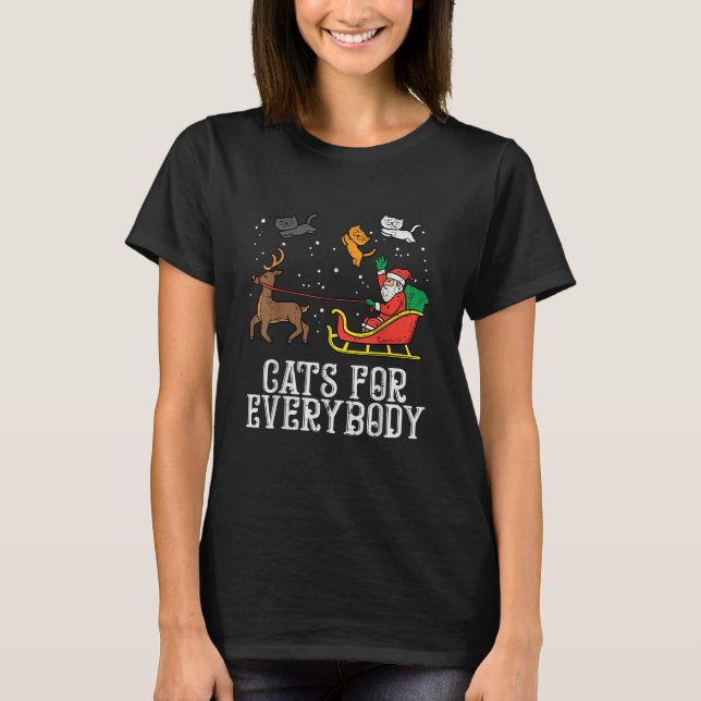 Camiseta Gatos Para Todos Os Casos De Natal Gato Engraçado  (Frente)