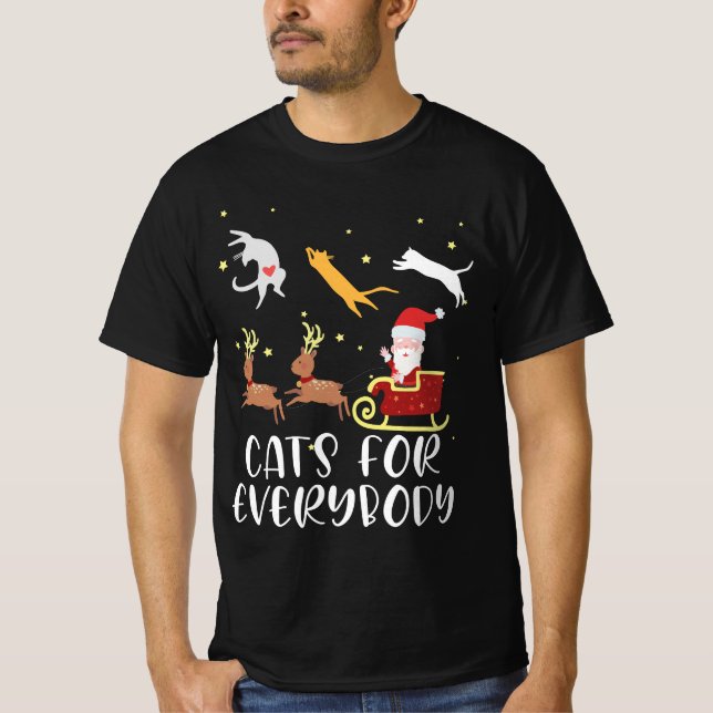 Camiseta Gatos Para Todos Os Casos De Natal Gato Engraçado  (Frente)