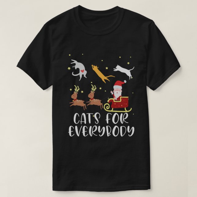 Camiseta Gatos Para Todos Os Casos De Natal Gato Engraçado  (Frente do Design)