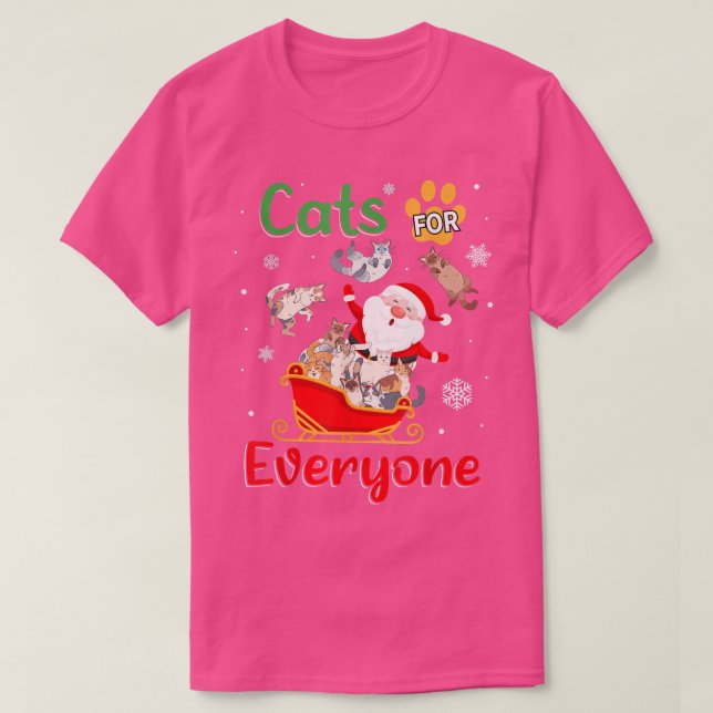 Camiseta Gatos Para Todos Os Gatos De Natal  (Frente do Design)