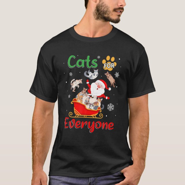 Camiseta Gatos Para Todos Os Gatos De Natal (Frente)