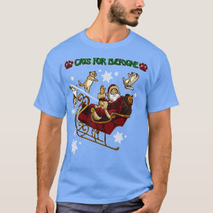 Camiseta Gatos Para Todos Os Papais noeis Dão Gatinhos