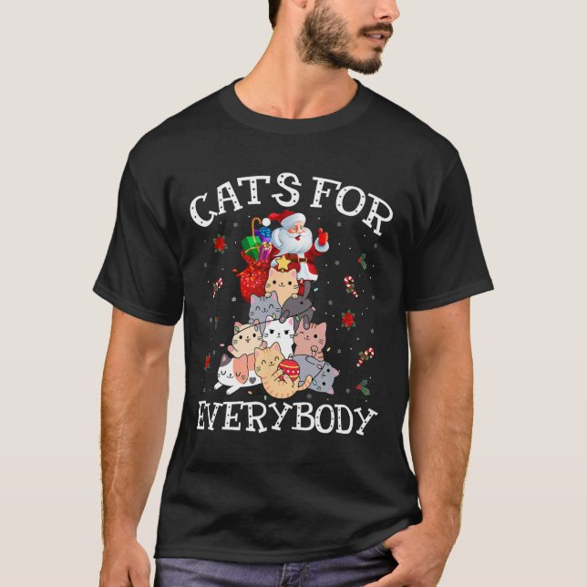 Camiseta Gatos Para Todos Os Papais noeis De Brincadeira De (Frente)