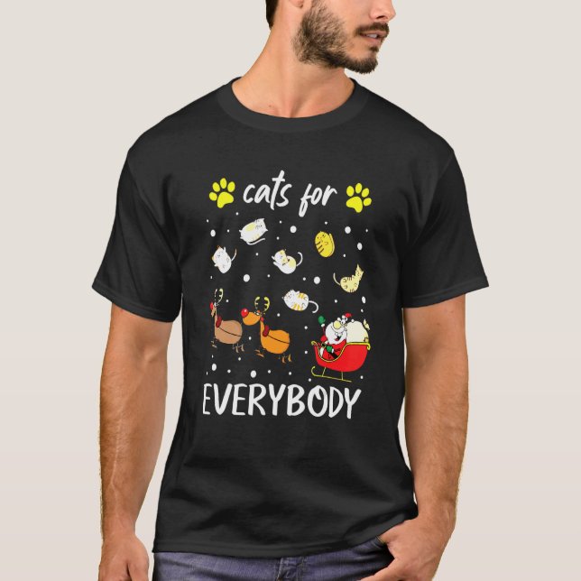 Camiseta Gatos Para Todos Os Papais noeis De Natal (Frente)