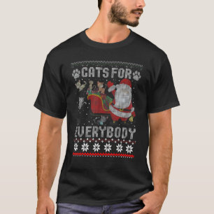 Camiseta Gatos Para Todos Papai Noel Pjs Feios De Natal Gat