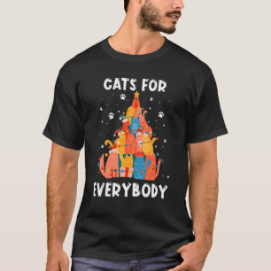 Camiseta Gatos Para Todos Papais noeis Árvore De Natal PJs 