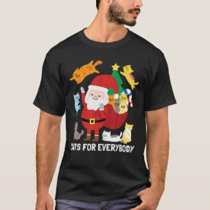 Camiseta Gatos Para Todos Papais noeis Engraçados Bonitos