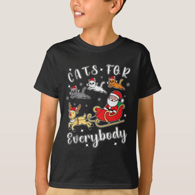 Camiseta Gatos Para Todos Papais noeis Engraçados Xmas Roup (Frente)