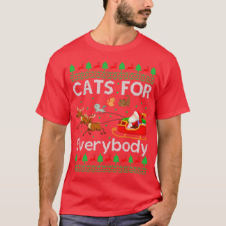 Camiseta Gatos Para Todos Papais noeis Feliz Natal
