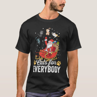 Camiseta Gatos Para Todos Santa Gatinhos Feliz Natal