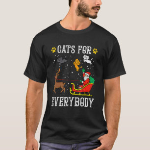 Camiseta Gatos Para Todos Santa PJs de Natal Xmas Mulheres