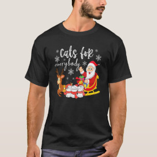 Camiseta Gatos Para Todos Santa PJs de Natal Xmas Mulheres
