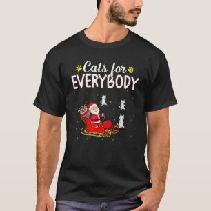 Camiseta Gatos Para Todos Santa PJs de Natal Xmas Mulheres