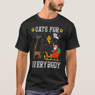 Camiseta Gatos Para Todos Santa PJs de Natal Xmas Mulheres