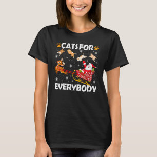 Camiseta Gatos Para Todos Santa PJs de Natal Xmas Mulheres