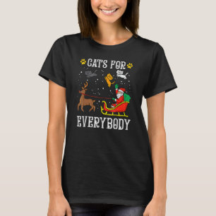 Camiseta Gatos Para Todos Santa PJs de Natal Xmas Mulheres
