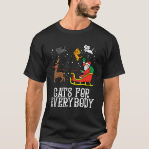 Camiseta Gatos Para Todos Santa PJs de Natal Xmas Mulheres 