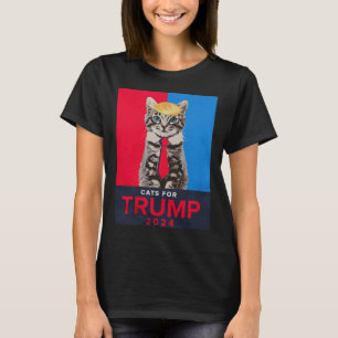 Camiseta Gatos Para Trump 2024 Tee Engraçado Para Vance Tru