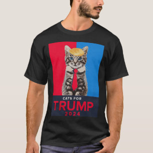 Camiseta Gatos Para Trump 2024 Tee Engraçado Para Vance Tru