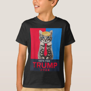 Camiseta Gatos Para Trump 2024 Tee Engraçado Para Vance Tru
