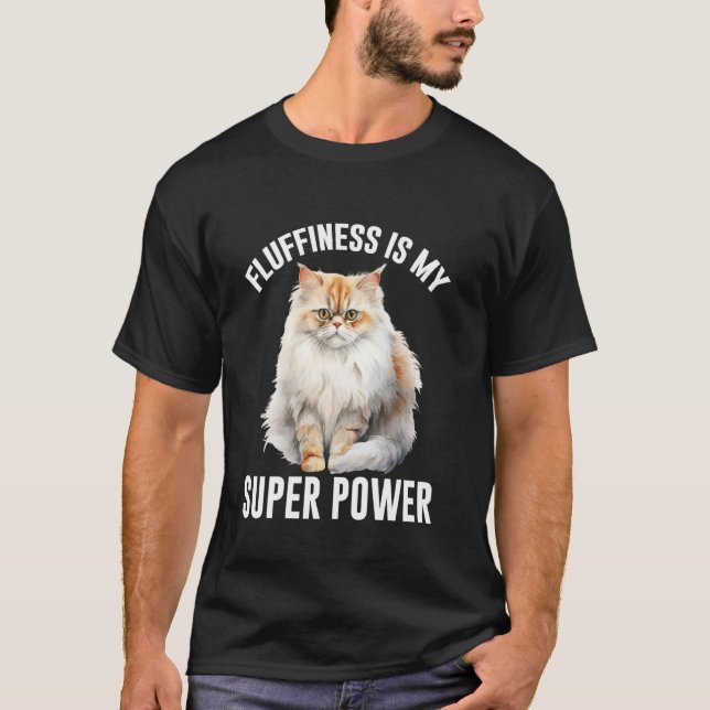 Camiseta Gatos Persas A FOFURA É MEU SUPERPODER Engraçado P (Frente)
