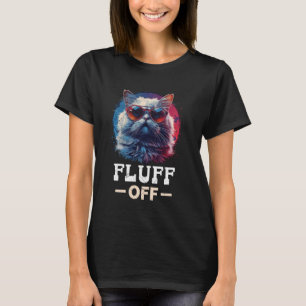 Camiseta Gatos Persas Engraçados FLUFF OFF Gato Persa Vinta