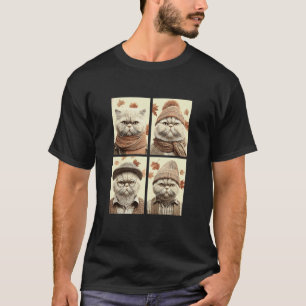 Camiseta Gatos Persas Fofos Folhas de Outono Animal Felino