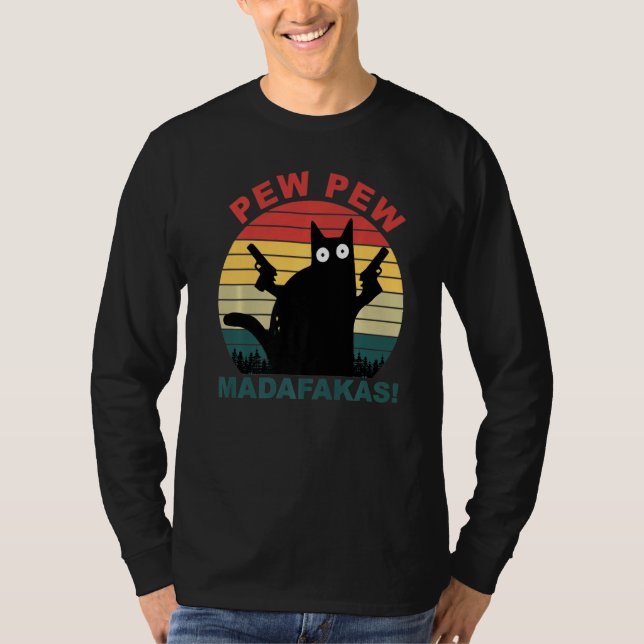 Camiseta Gatos Pew Pew Madafakas Cat (Frente)