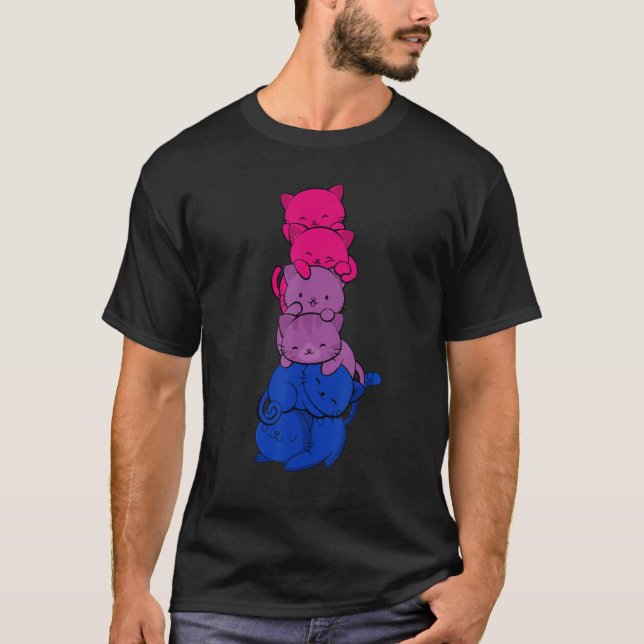 Camiseta Gatos Pile Bissexualidade Bandeira Bisexual Lgbt P (Frente)