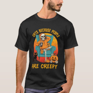 Camiseta Gatos Porque as Pessoas são Gato Assustador de Hal