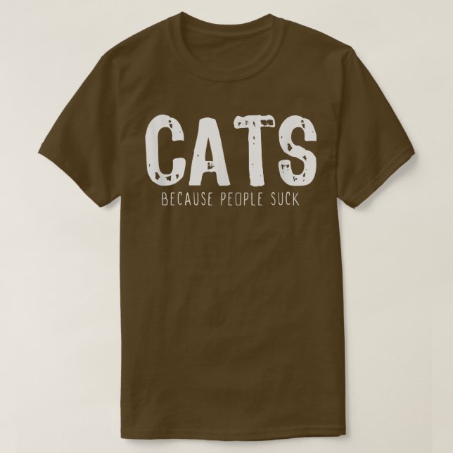 Camiseta Gatos Porque Pessoas Chupam Um Sobretudo Dotado De (Frente do Design)