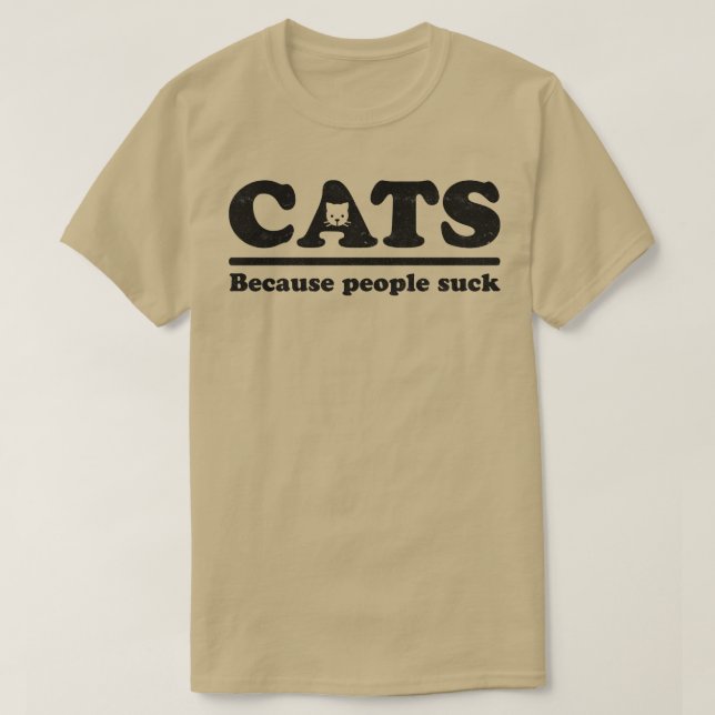 Camiseta Gatos porque pessoas são uma droga (Frente do Design)