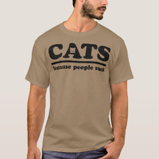 Camiseta Gatos porque pessoas são uma droga