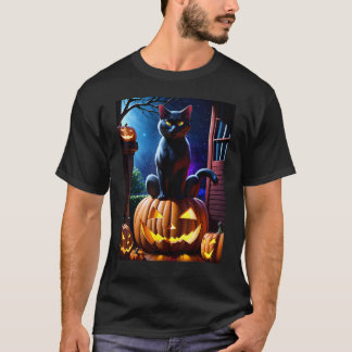 Camiseta Gatos Pretos no Halloween - Gato de Halloween no J